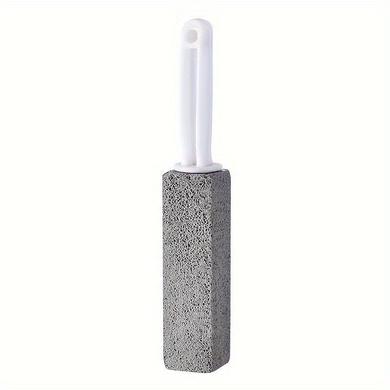 Pumice stone for toilet cleaning with ergonomic handle removes limescale and hard water stains