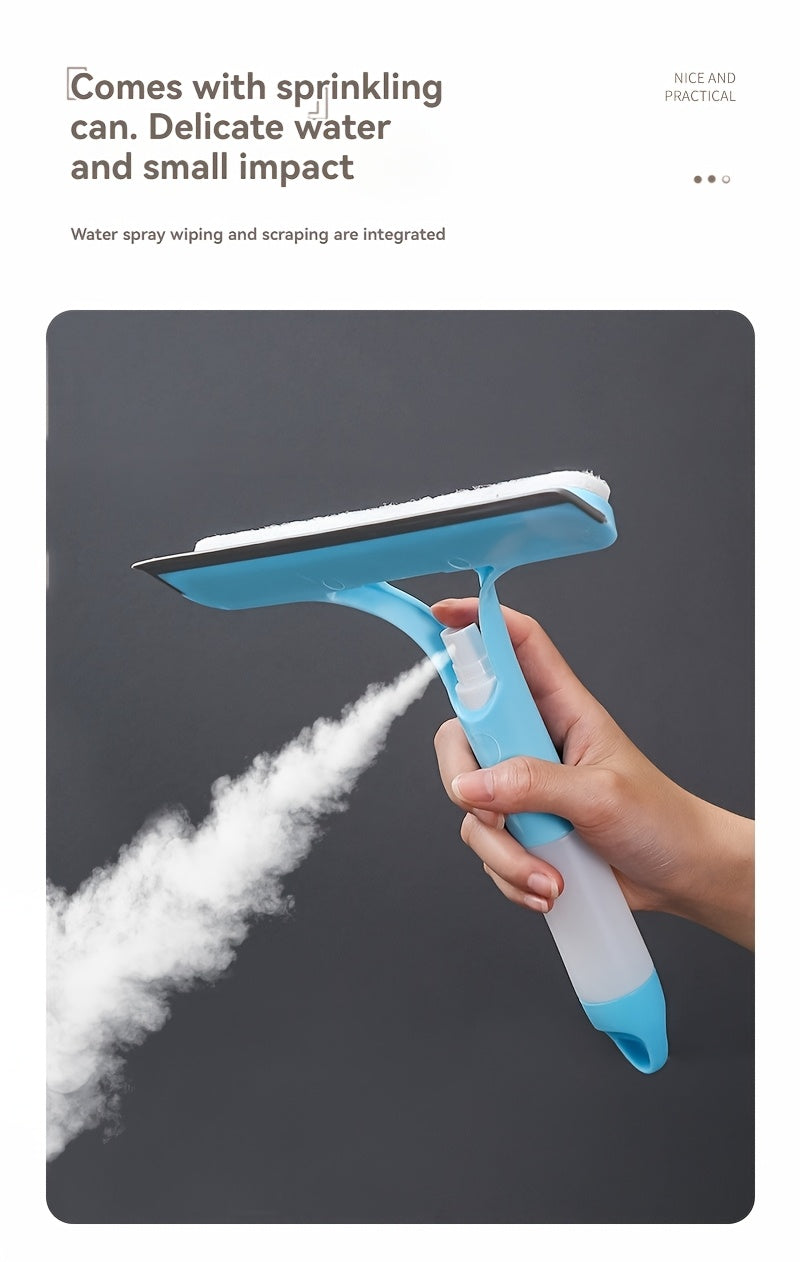 Pro 3-in-1 Window Cleaner: Scraper, Microfiber and Integrated Brush.
